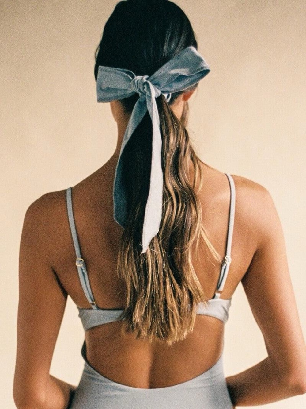 Light Denim Hair Ribbon 
Light Blue Hair Scarf Bow - Women’s Fashion Accessory